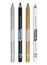 Kit 4 crayons de maquillage fins - Or/Argent/Noir/Blanc**