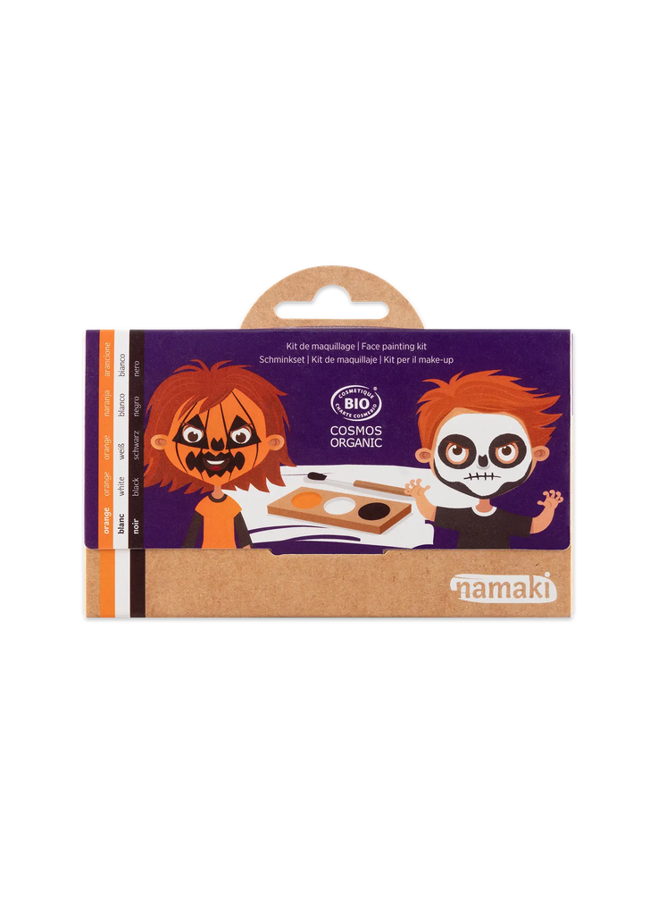 ​Schminkpalette für Kinder | Kürbis & Skelett - 3 Farben**
