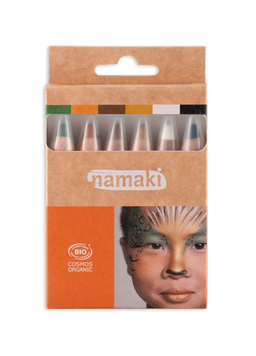 [110103] ​Schminkstifte für Kinder - Jumbo - 6 Farben - Wilde Safari**